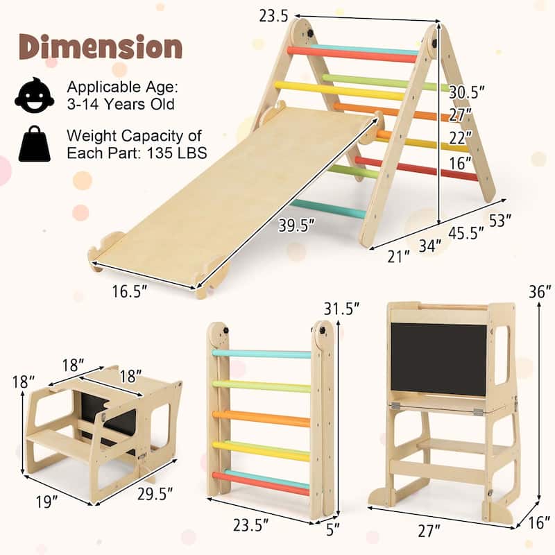 Costway 7-in-1 Toddler Climbing Toy Set with Reversible Ramp - See Details