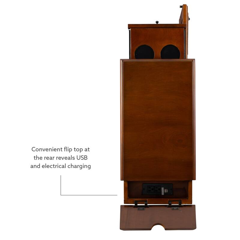 Rectangular Accent Table with USB and Storage Compartment - 24" - Hazelnut Brown