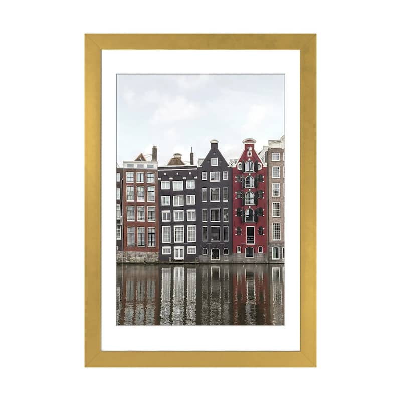 iCanvas "Canal Houses Of Amsterdam" by Henrike Schenk PFA - Gold - 24x16x1