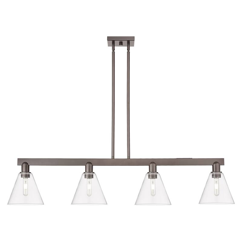 Innovations Lighting Endless Possibilities Arcadia - Berkshire Glass - 4 Light 51" Stem Hung Island Light - Clear/Oil Rubbed Bronze