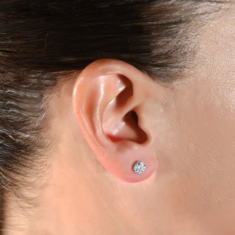 1 1/2Ct TW Diamond Studs in White or Yellow Gold Lab Grown