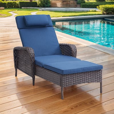 Outdoor Chaise Lounge Chair Adjustable 5-Position - 1-Piece