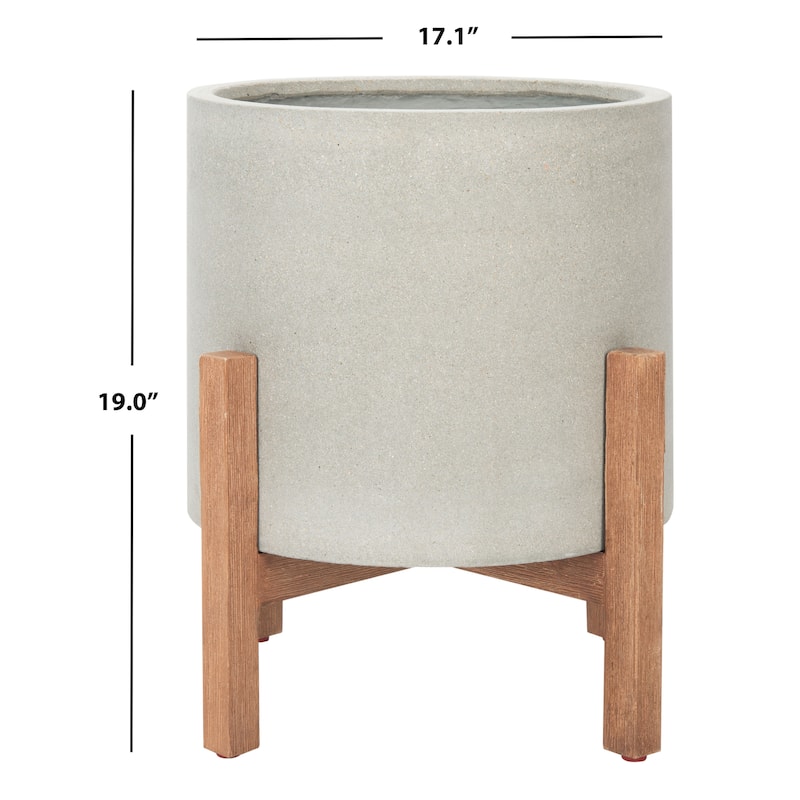 SAFAVIEH Outdoor Savva Concrete Planter - 17"W x 17"D x 19"H