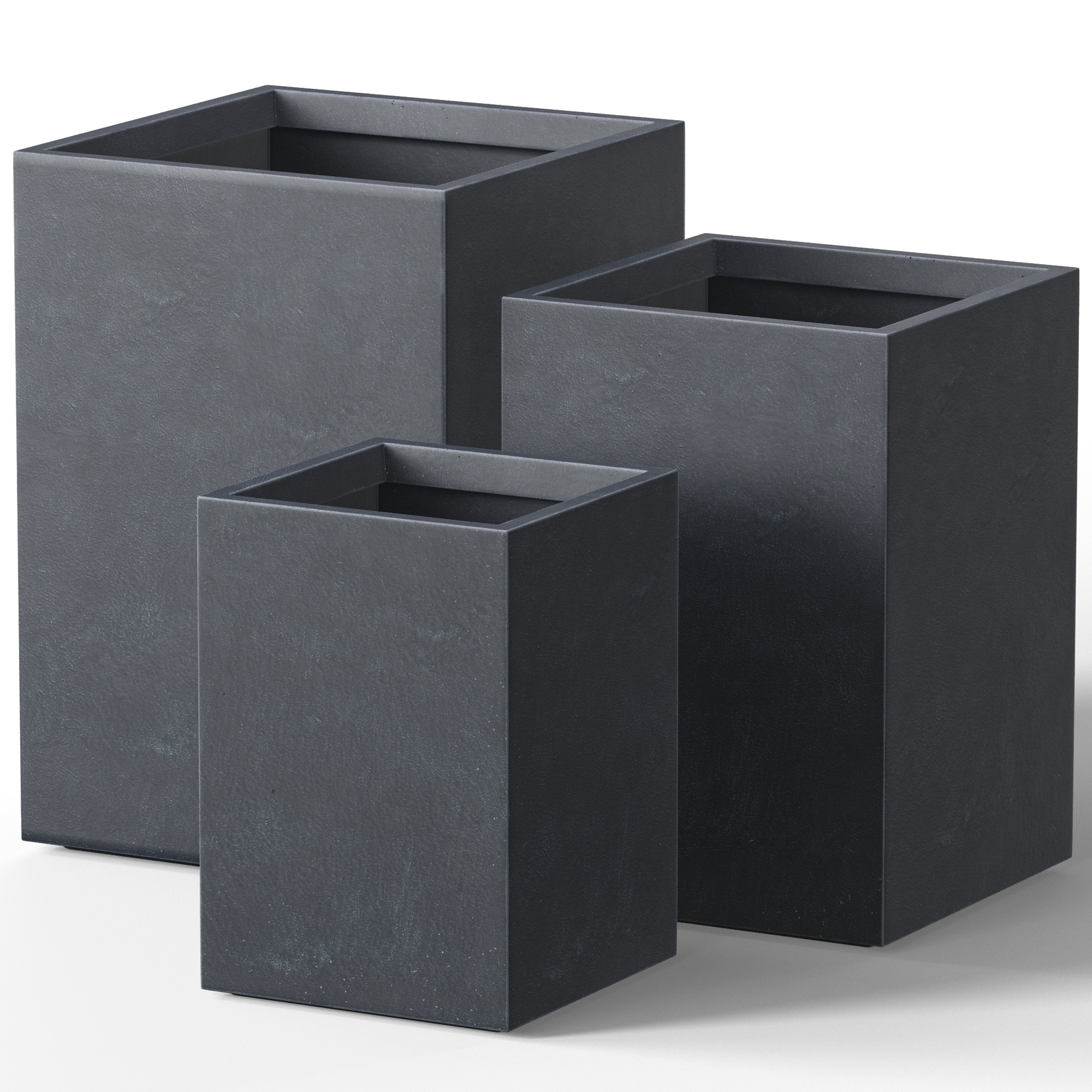 Tall Rectangular Boxes Tall Concrete Rectangle Plant Boxes / Large Indoor and Outdoor Flower ...