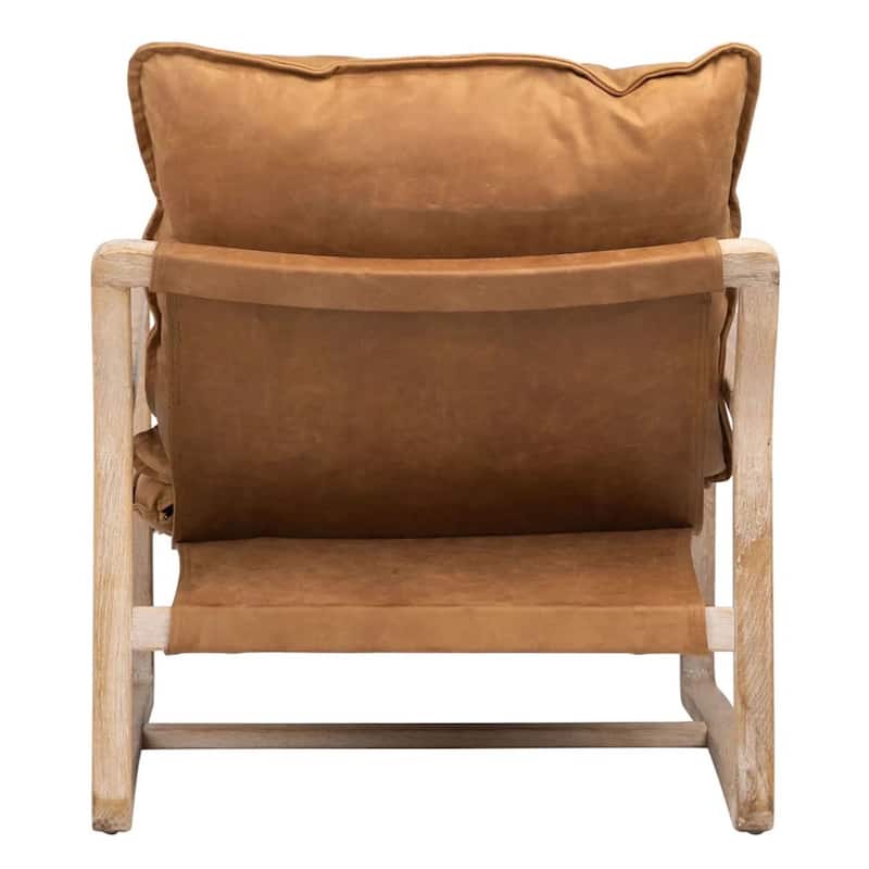 Axel Modern Cotton Upholstered Lounge Occasional Chair, Natural Oak and Cream