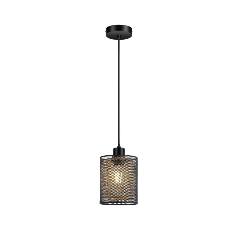 Cage ceiling fixture iron hanging lamp black and gold pendant light