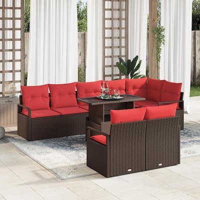 vidaXL 9 Piece Garden Sofa Set with Cushions - 113×48×27.2