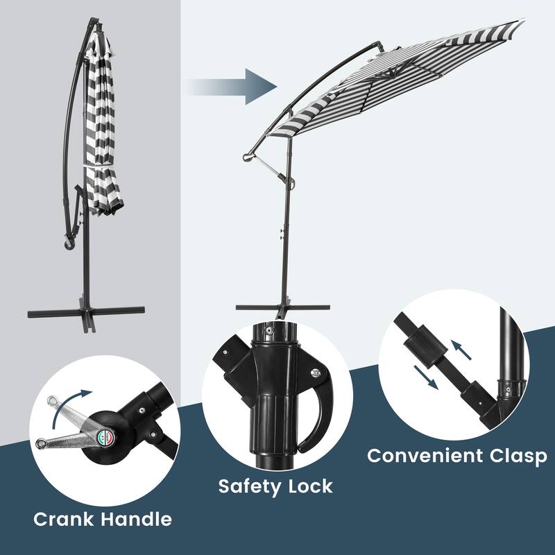 Weller 10-foot Offset Cantilever Hanging Patio Umbrella