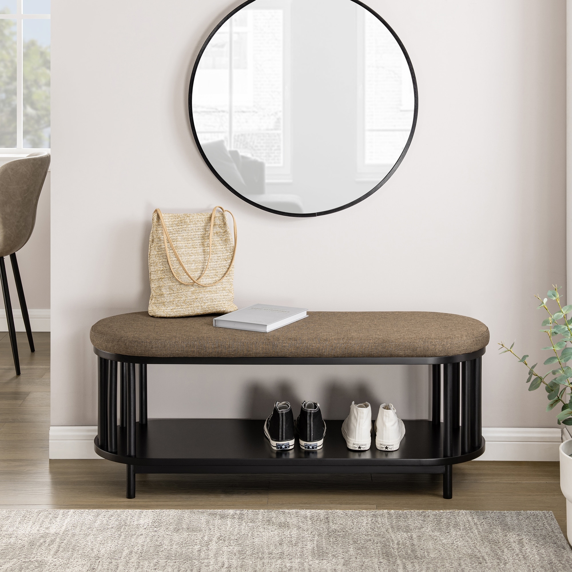 Scandi storage store bench