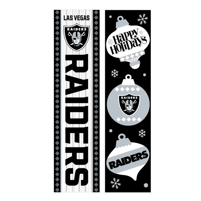 47" Double Sided Seasonal Porch Leaner, Las Vegas Raiders - 47" x 11.25"