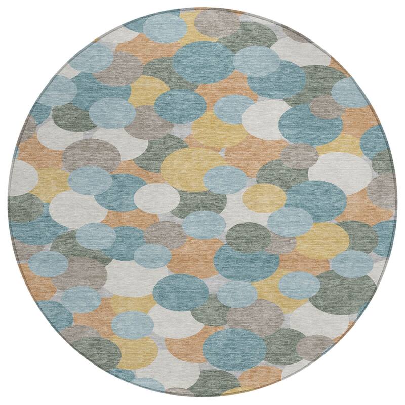 Machine Washable Indoor/ Outdoor Mucho Bubbles Chantille Rug