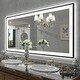 preview thumbnail 33 of 49, Extra Large Black Frame LED Bathroom Vanity Mirror with 3 Years Warranty and UL Certified 72x36