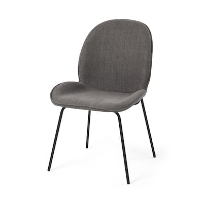 Set of 2 Upholstered Fabric Dining Side Chairs with Black Legs for Dining Room - 26” x 21” x 34”