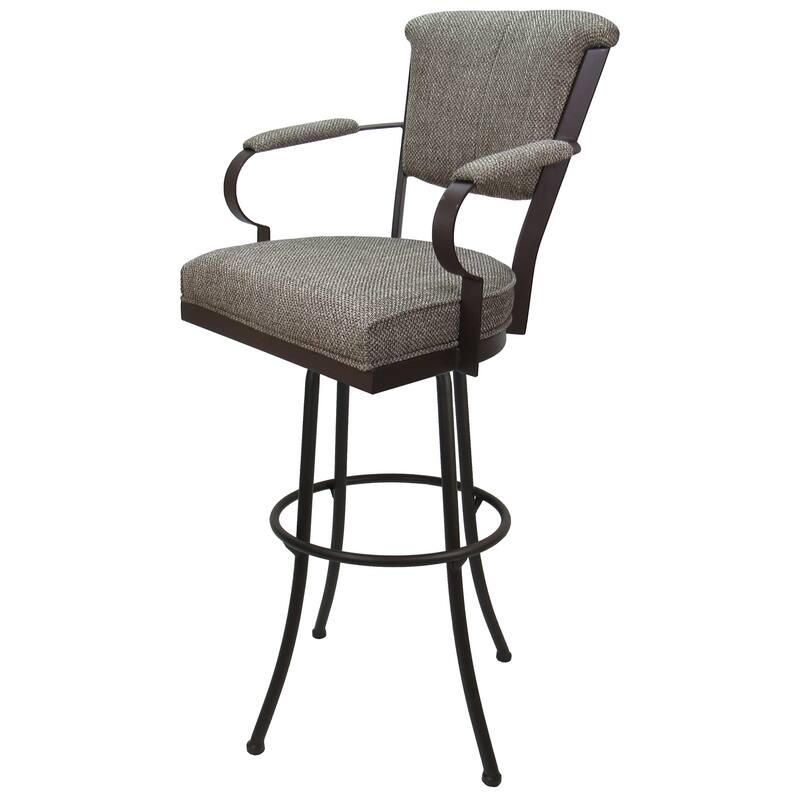 Miami Extra Tall 34" Spectator Metal Bar Stool on Noam Base - 34" Seat Height - Plumley Cocoa - Brown
