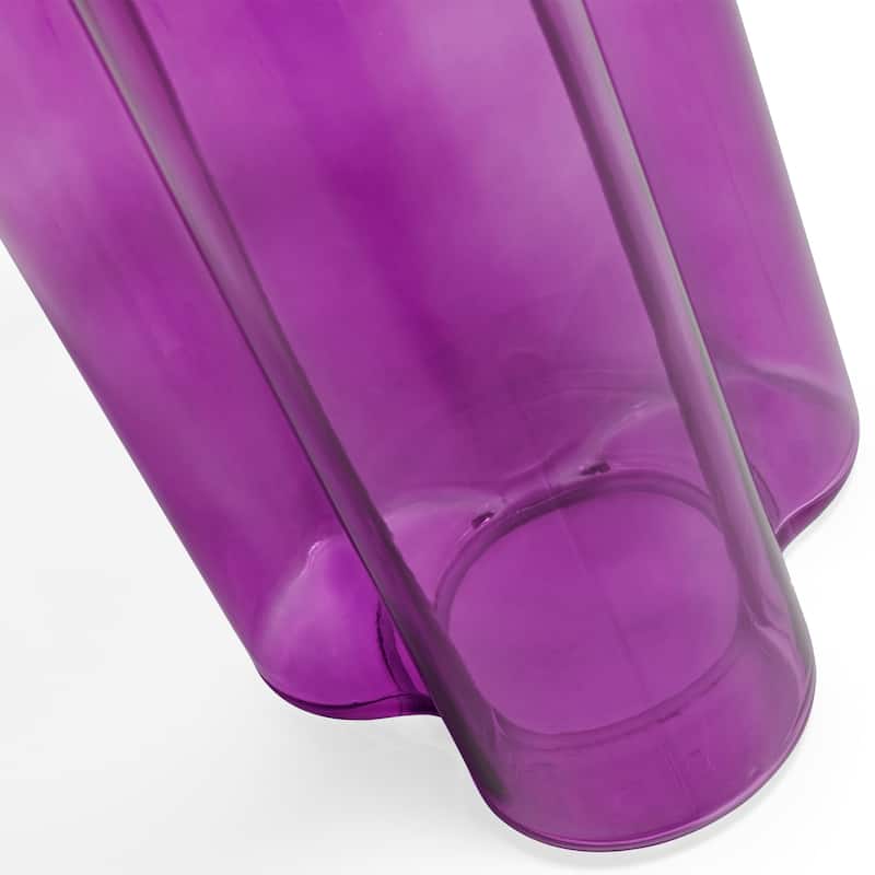 Modern Artistic Flower Glass Round Coffee Table Side Table