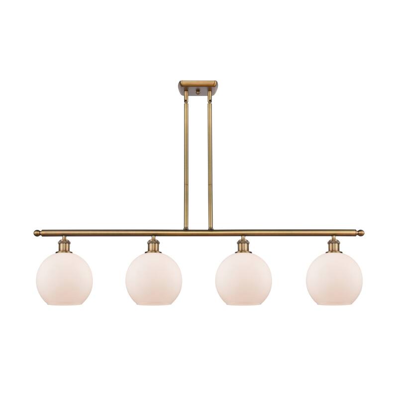 Innovations Lighting 516-4I-10-48 Athens Linear Athens 4 Light 48" - Brushed Brass / Matte White