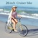 preview thumbnail 6 of 10, Single Speed Bicycles 26"Inch,Steel Frame, Wide Wheels for Stability, Rear Coaster Brakes,Multiple Colors Women's Beach