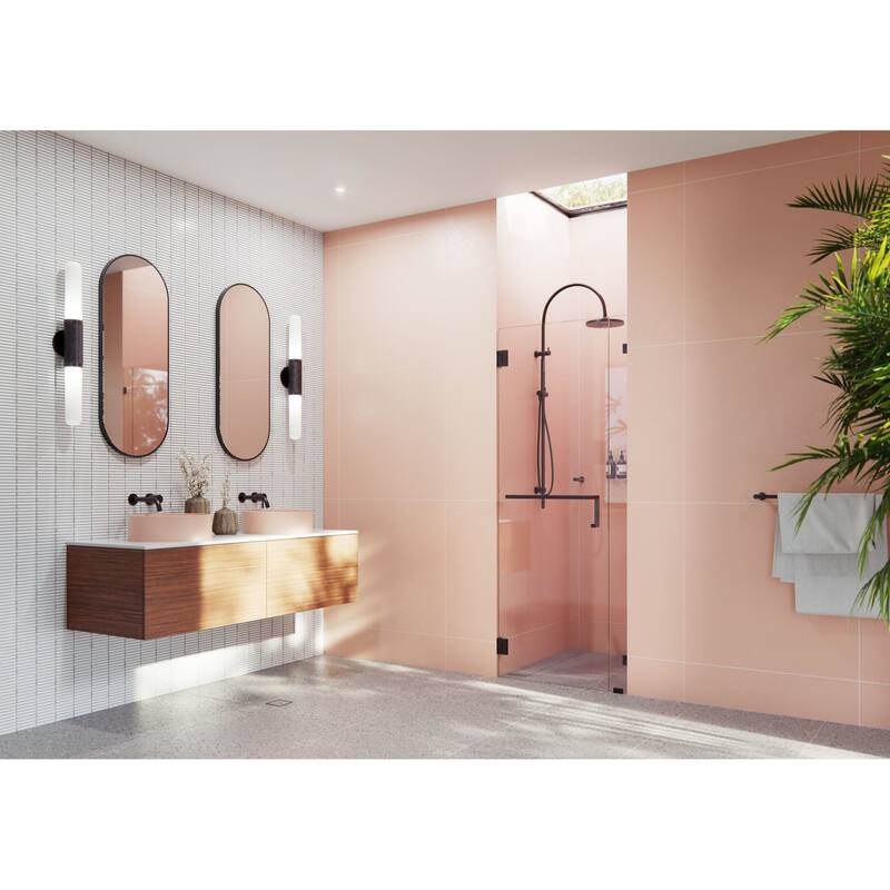 Glass Warehouse TBWH-34 Umbra 78" High x 34" Wide Hinged Frameless - Oil Rubbed Bronze