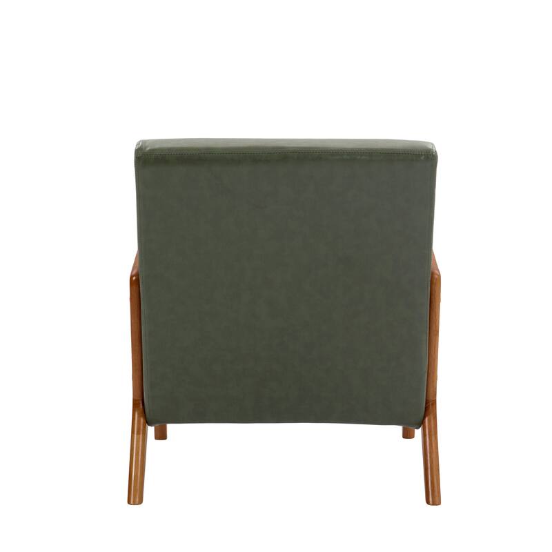 Mid Century Solid Wood Upholstered Accent Chair