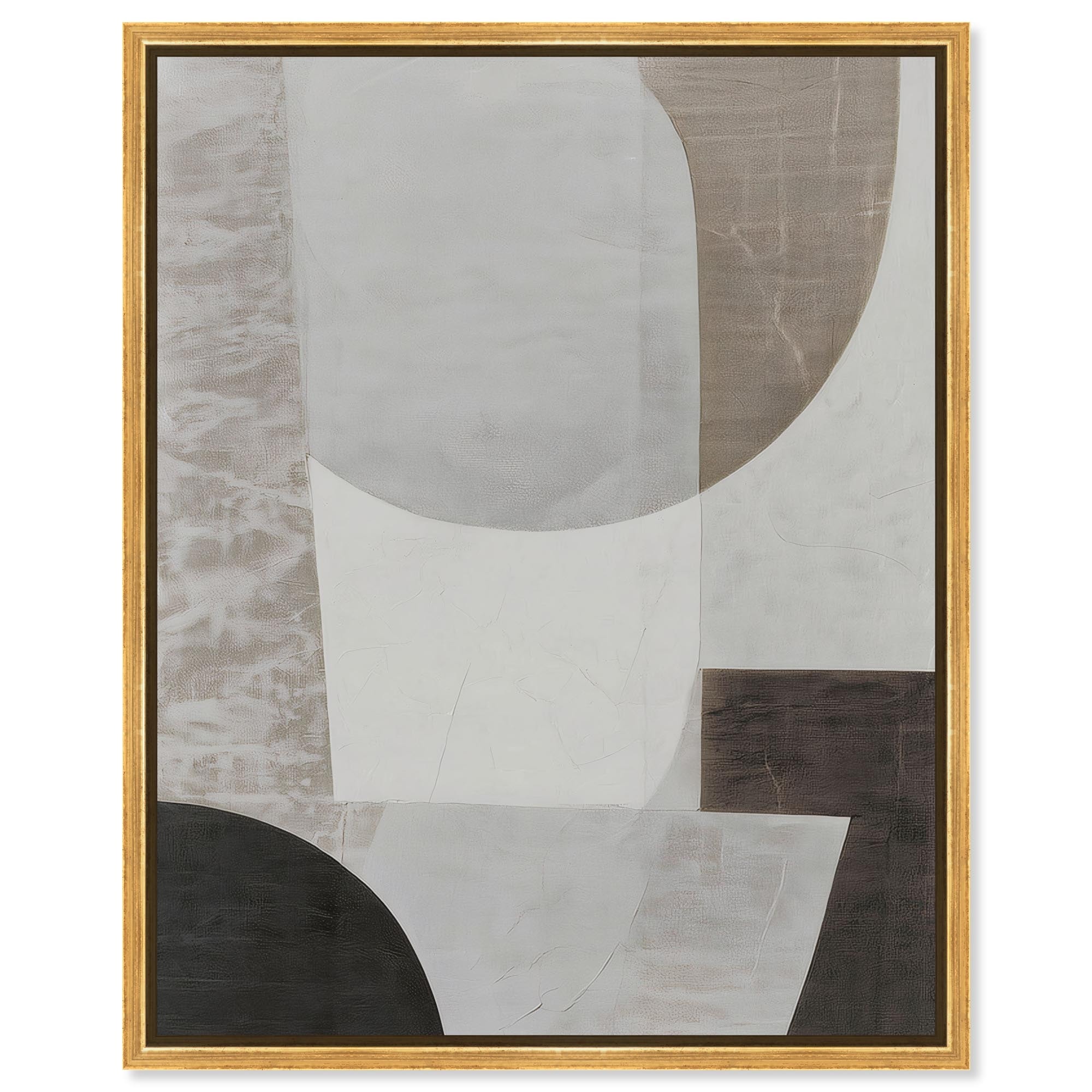 Shades Grey IV Abstract Wall Decor Framed Canvas Print by Art Remedy