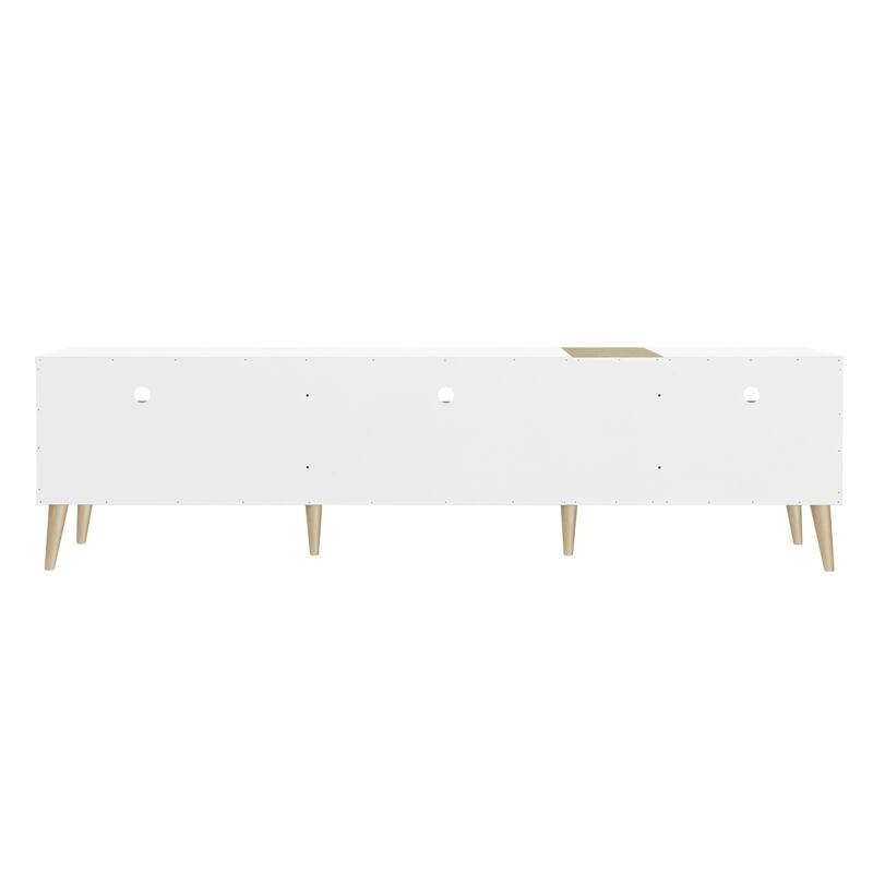 70.86" Modern Minimalist TV Stand - 3 Drawers and 4 Open Shelves, Cable Management