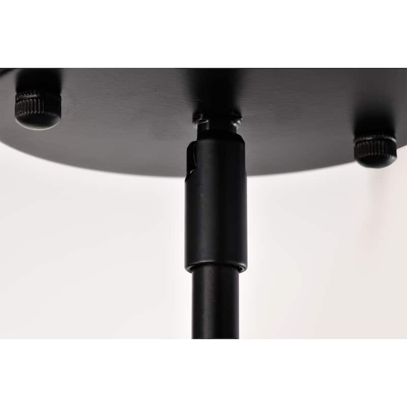 Lumi 3-light Matte Black Finish Chandelier with White Drum Fabric Shade - Matte-Black