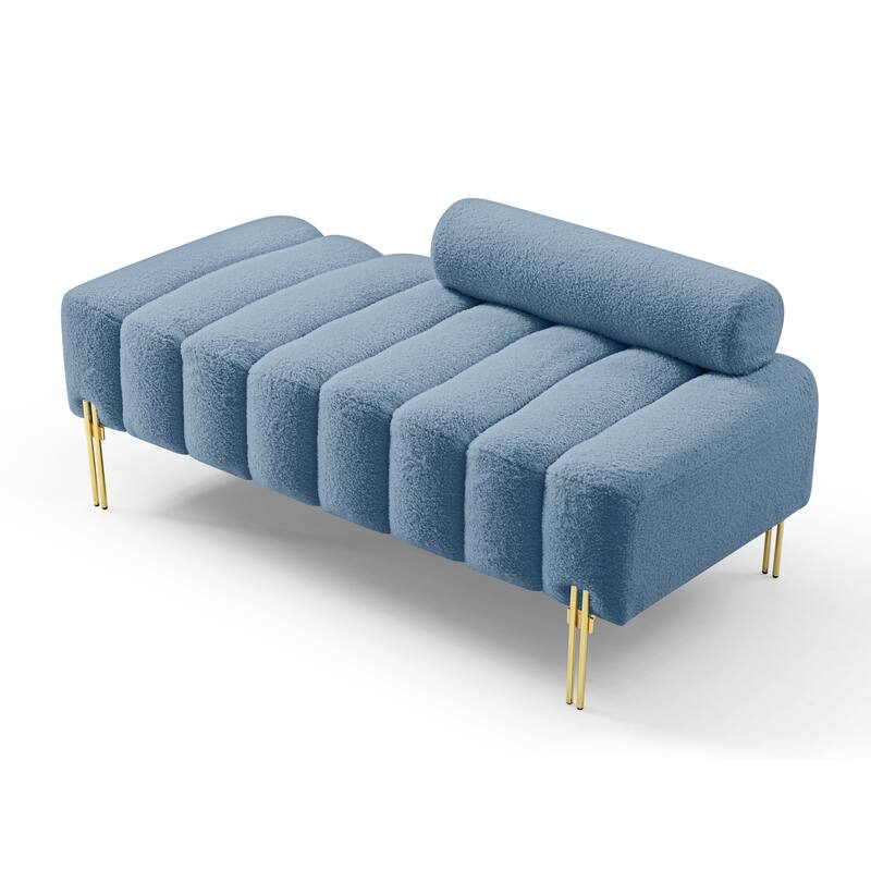 53.2" Width Modern End of Bed Bench Fabric Upholstered 2 Seater Sofa Couch Entryway Ottoman Bench
