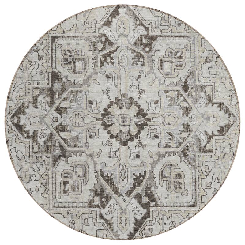 Machine Washable Indoor/ Outdoor Traditional Boho Chantille Rug