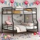 preview thumbnail 1 of 7, Full XL Over Queen Metal Bunk Bed,2 In 1 Beds for Home Black