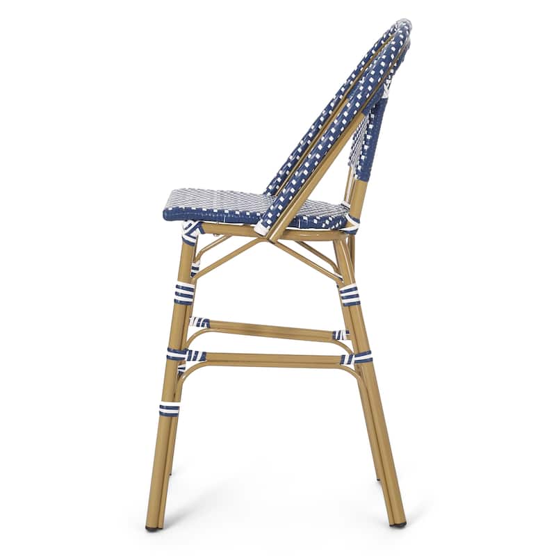 Wicker Bar Stool with Aluminum Frame