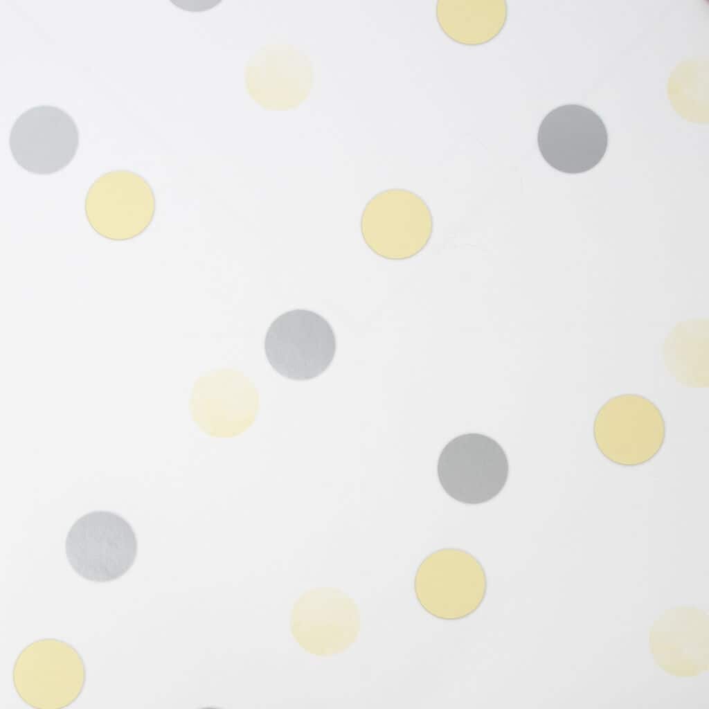 Dotty Polka Yellow and Silver Wallpaper