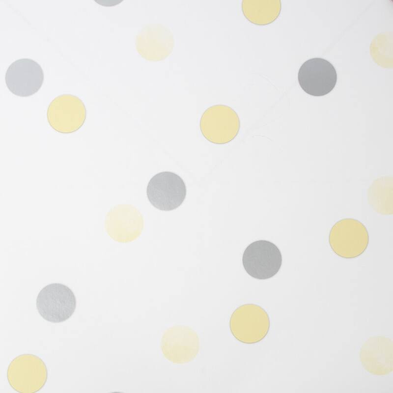 Dotty Polka Yellow and Silver Wallpaper