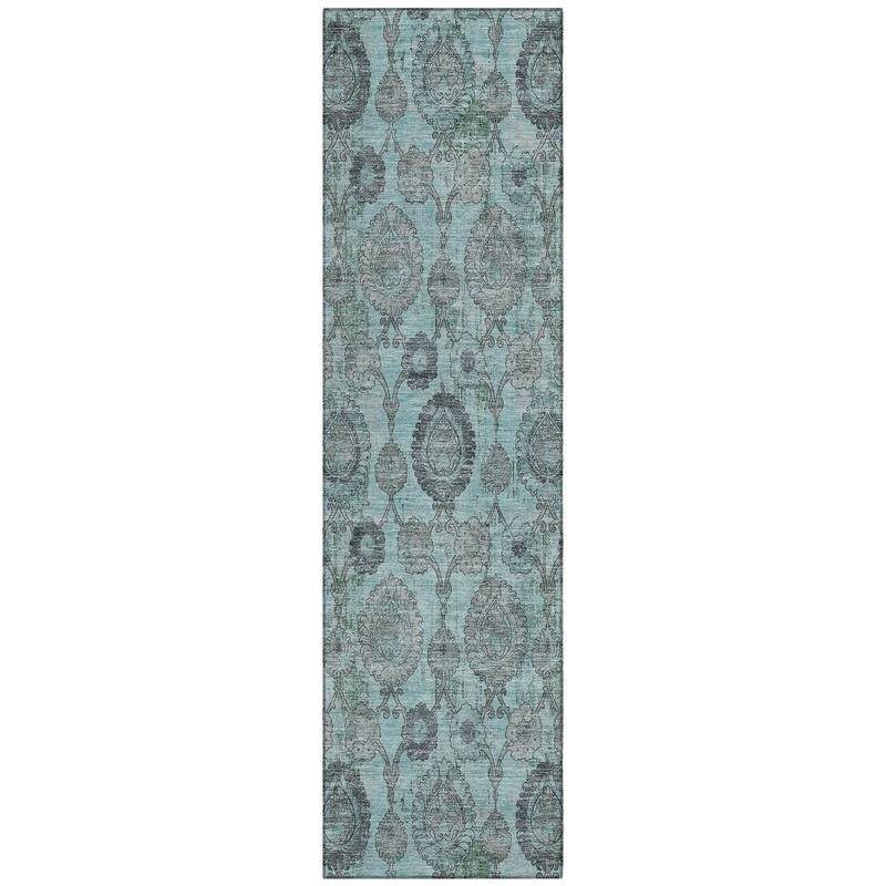 Machine Washable Indoor/ Outdoor Chantille Casual Floral Rug