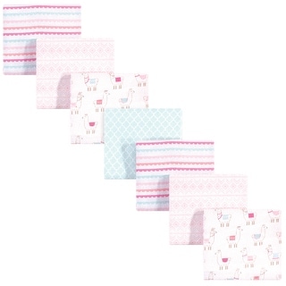 Hudson Baby Infant Girl Cotton Flannel Receiving Blankets Bundle, Llama, One Size - Llama - One Size