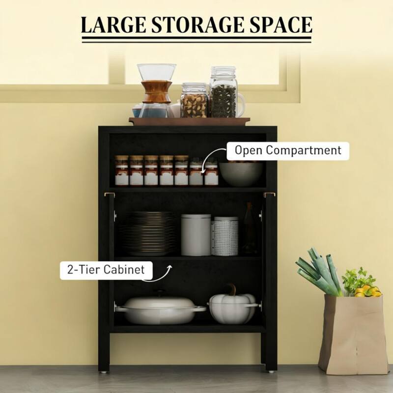 23.3" Modern Buffet Cabinet with Adjustable Shelf