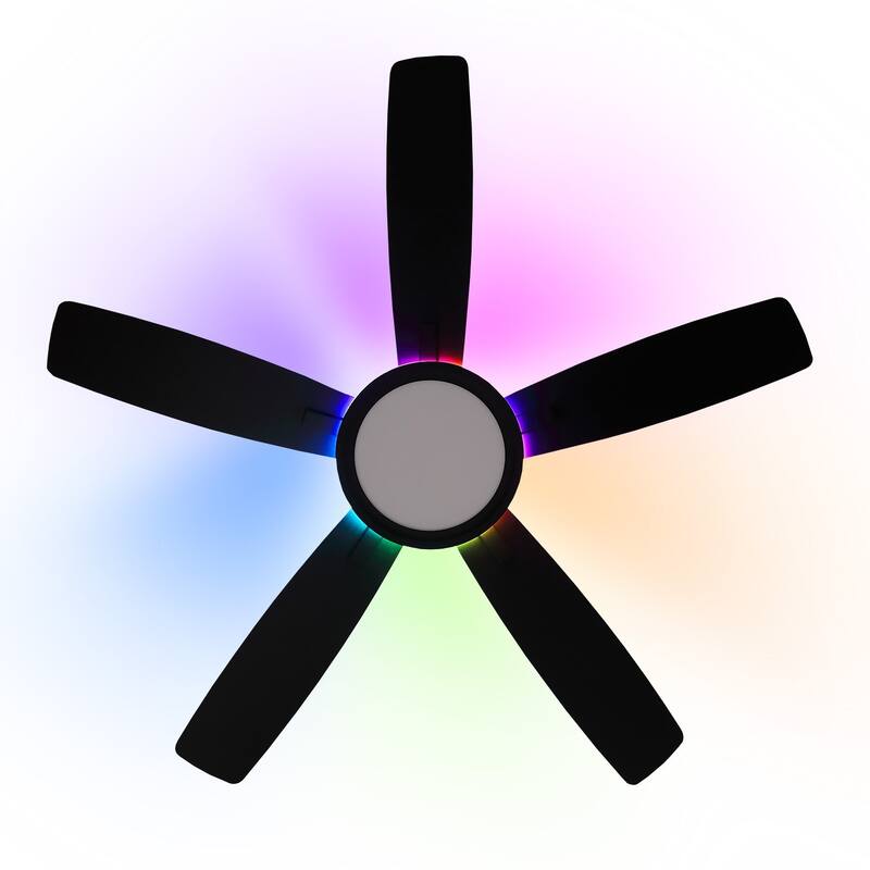 52/54 Inch Flush Mount Low Profile Ceiling Fan with Light,Remote and App Control