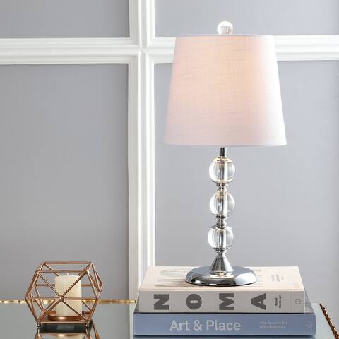 Layla 20" Crystal Mini LED Table Lamp, Clear/ Chrome by JONATHAN Y