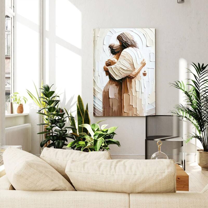 Jesus Embracing Woman Canvas Wall Art