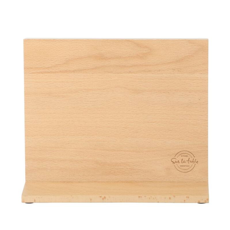 Sur La Table Kitchen Essentials 5 Piece German Steel Blade With Triple Riveted Handle Set on Beechwood Magentic Block