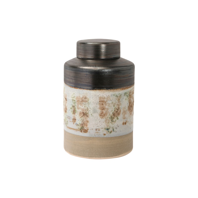 Decorative Stoneware Ginger Jar - 8.5"L x 8.5"W x 13.4"H
