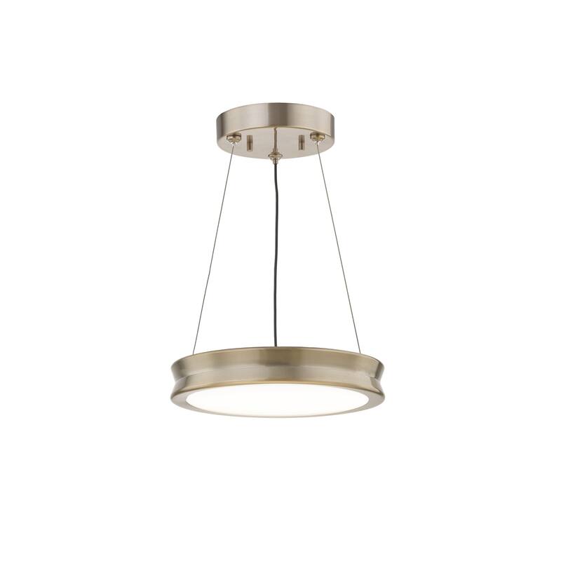 EVOLV Fusion Bevel 8.5-inch LED Pendant with Opal Glass - Brushed Brass