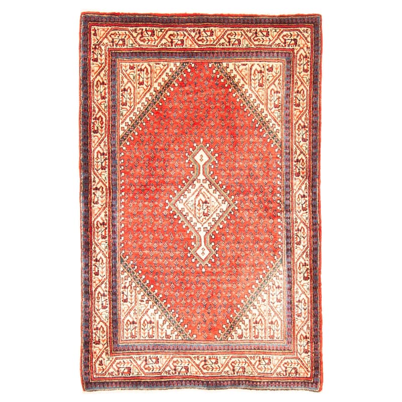 ECARPETGALLERY Hand-knotted Andelz Red Wool Rug - 3'5 x 5'4