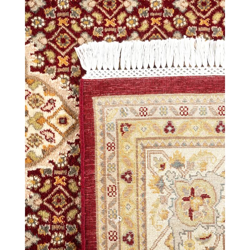 Overton Hand Knotted Wool Traditional Oriental Red Area Rug - 6' x 9'