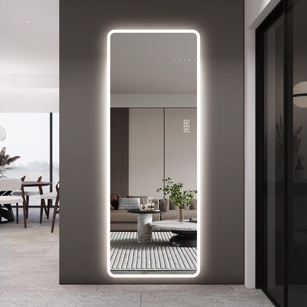 Wall-Mounted Rectangular LED Full Length Mirror, 63