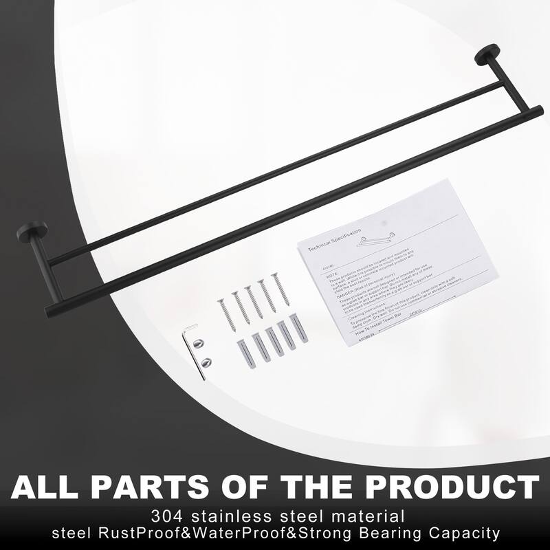 WOWOW Wall Mounted Stainless Steel Double Towel Bar