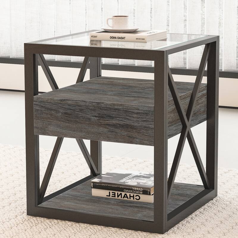 1 piece Modern End Table with Drawer