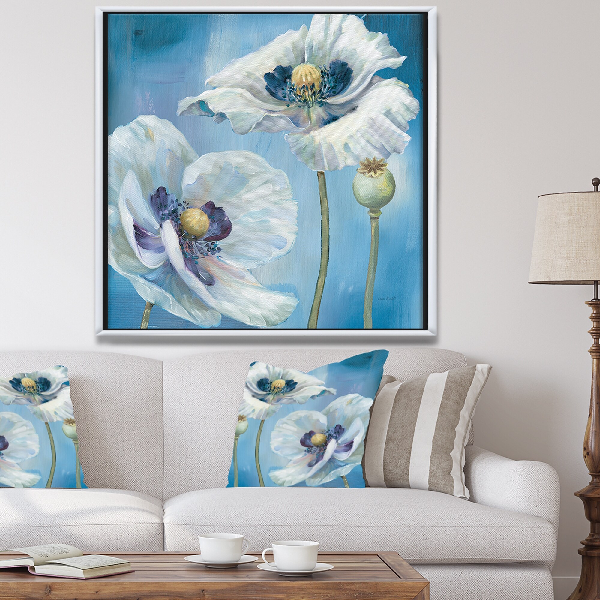 Designart-'White-Flower-on-