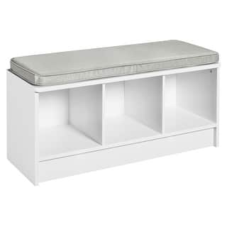 Porch & Den Southbrook 3-cube Storage Bench w/ Grey Cushion