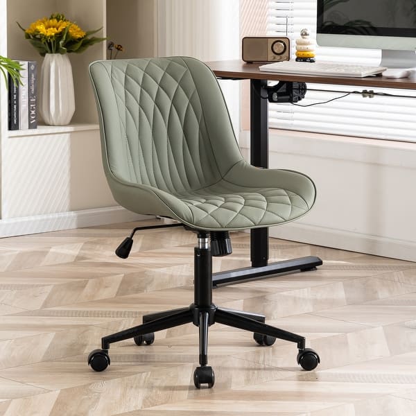 JHK Armless Mesh Office Chair – Ergonomic, Adjustable Height, Swivel With Wheels – Home Office