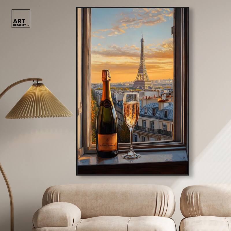 Classy Drink in Paris Canvas by Art Remedy